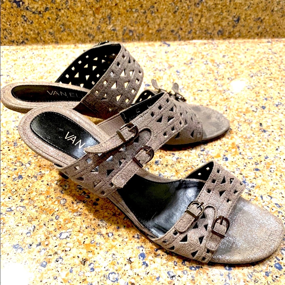 Vaneli Slide on Pewter Shoes 8.5